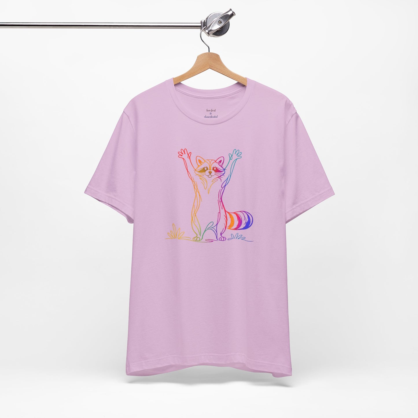 Raccoon Tee — Minimal Line Raccoon Scenic Graphic T-Shirt