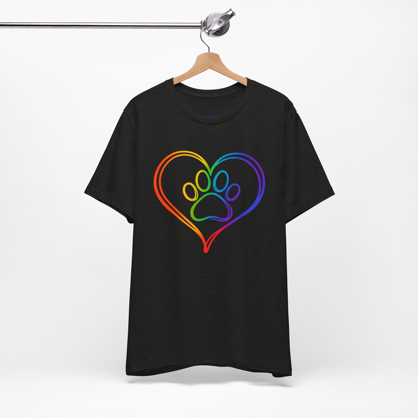 Heart/Paw Colorful Line-Work T-Shirt