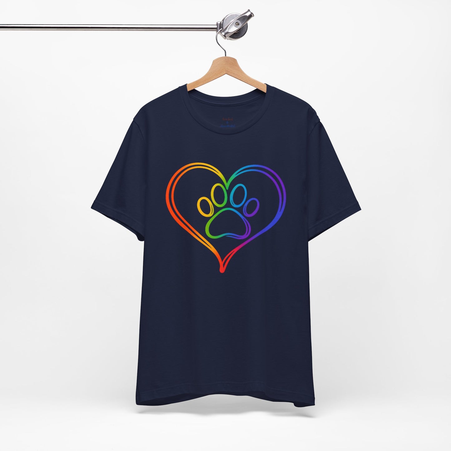 Heart/Paw Colorful Line-Work T-Shirt