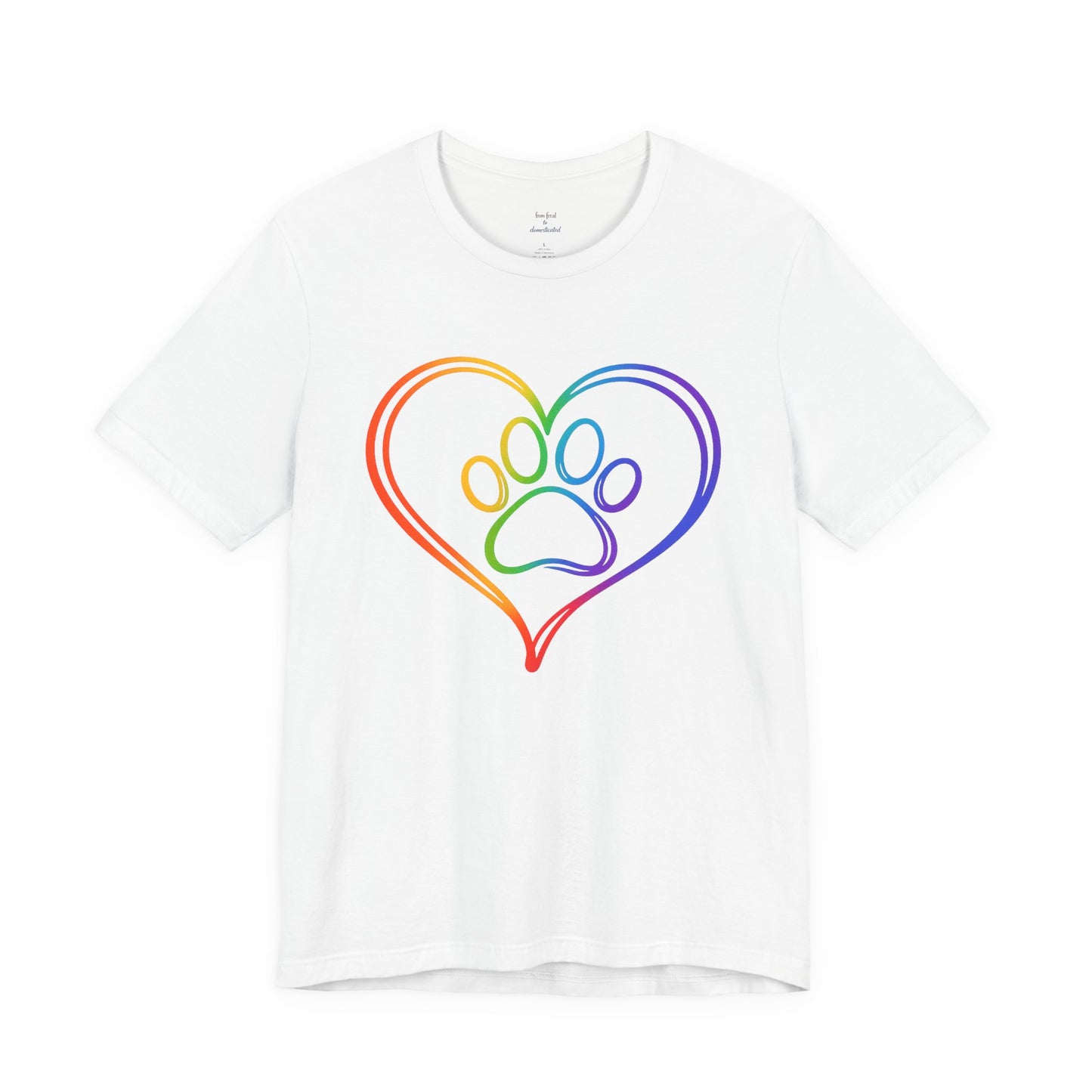 Heart/Paw Colorful Line-Work T-Shirt