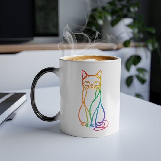 Rainbow Cat Color-Changing Mug  11 oz