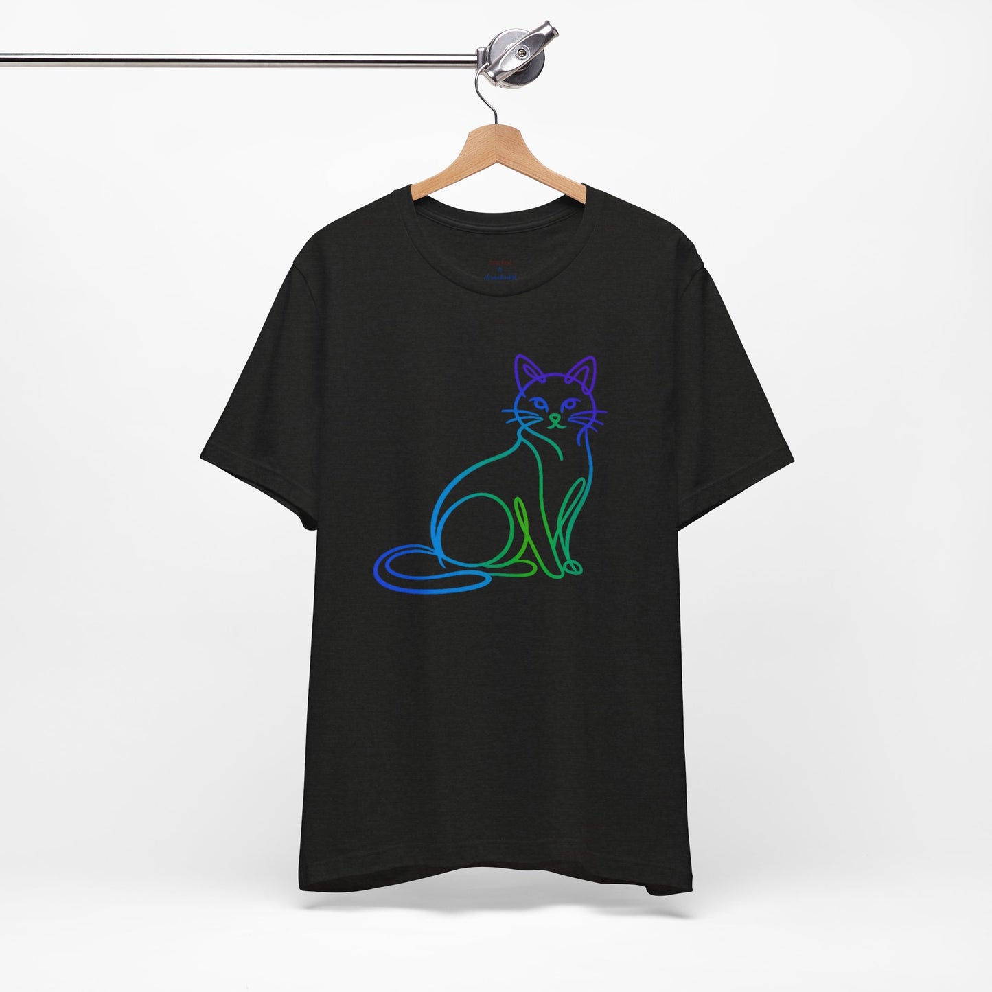 Colorful Line-Work Sitting Cat T-Shirt