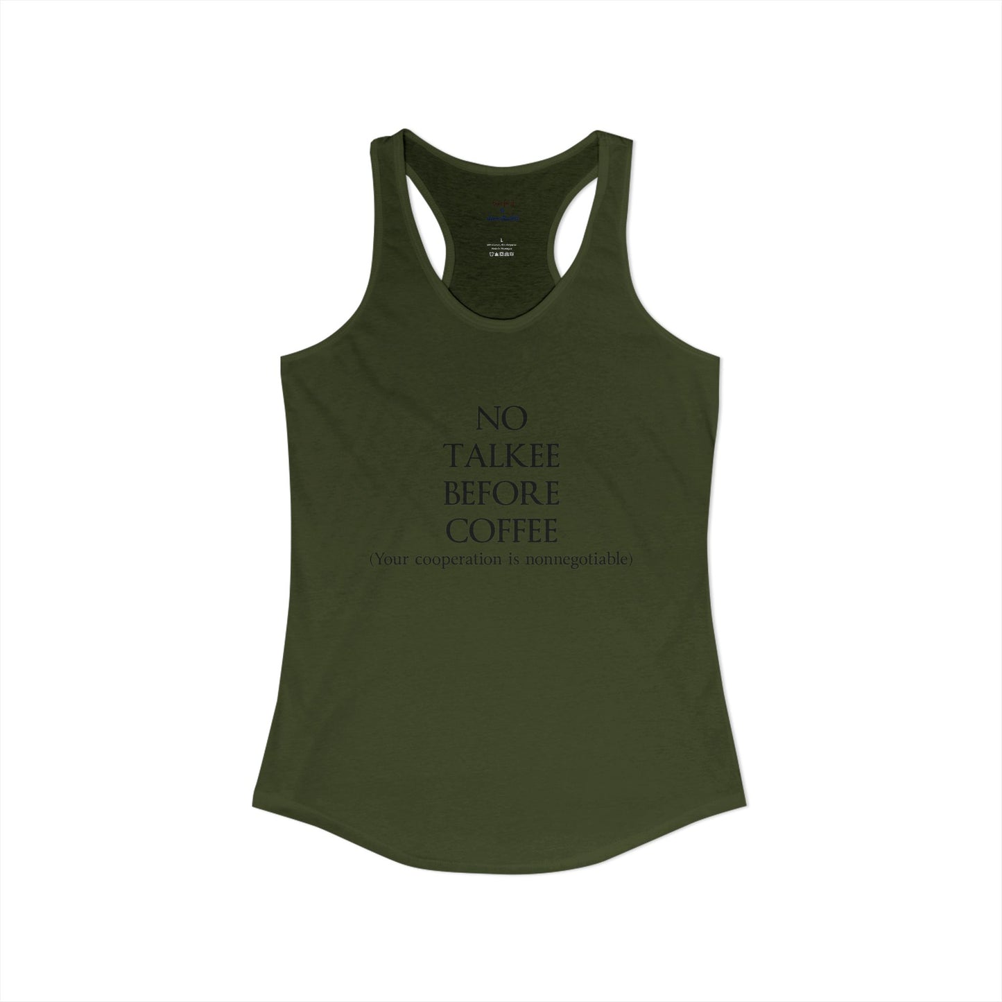 No Talkee Racerback Tank