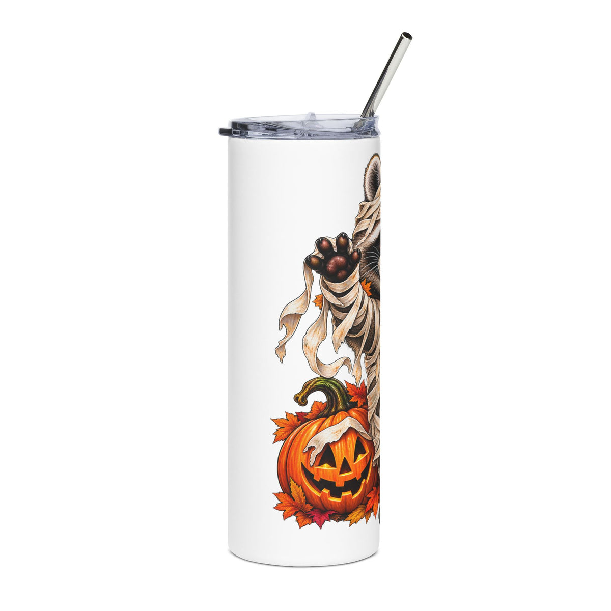 Halloween Mummy Raccoon - 20oz Stainless Steel Tumbler
