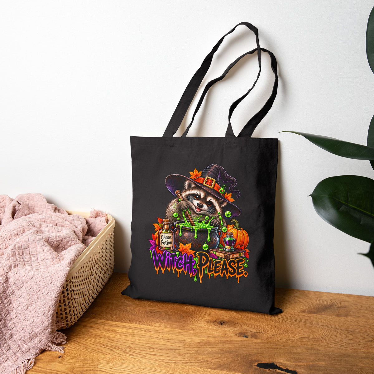 Witch, Please. Raccoon Tote Bag