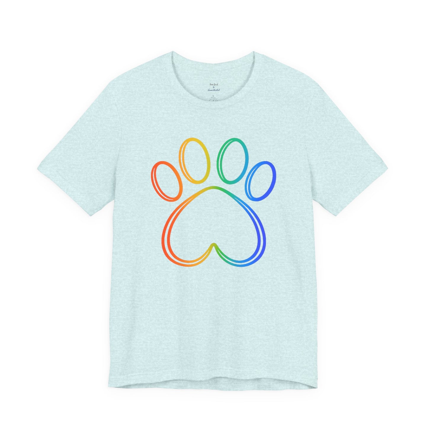 Heart/Paw Colorful Line-Work T-Shirt
