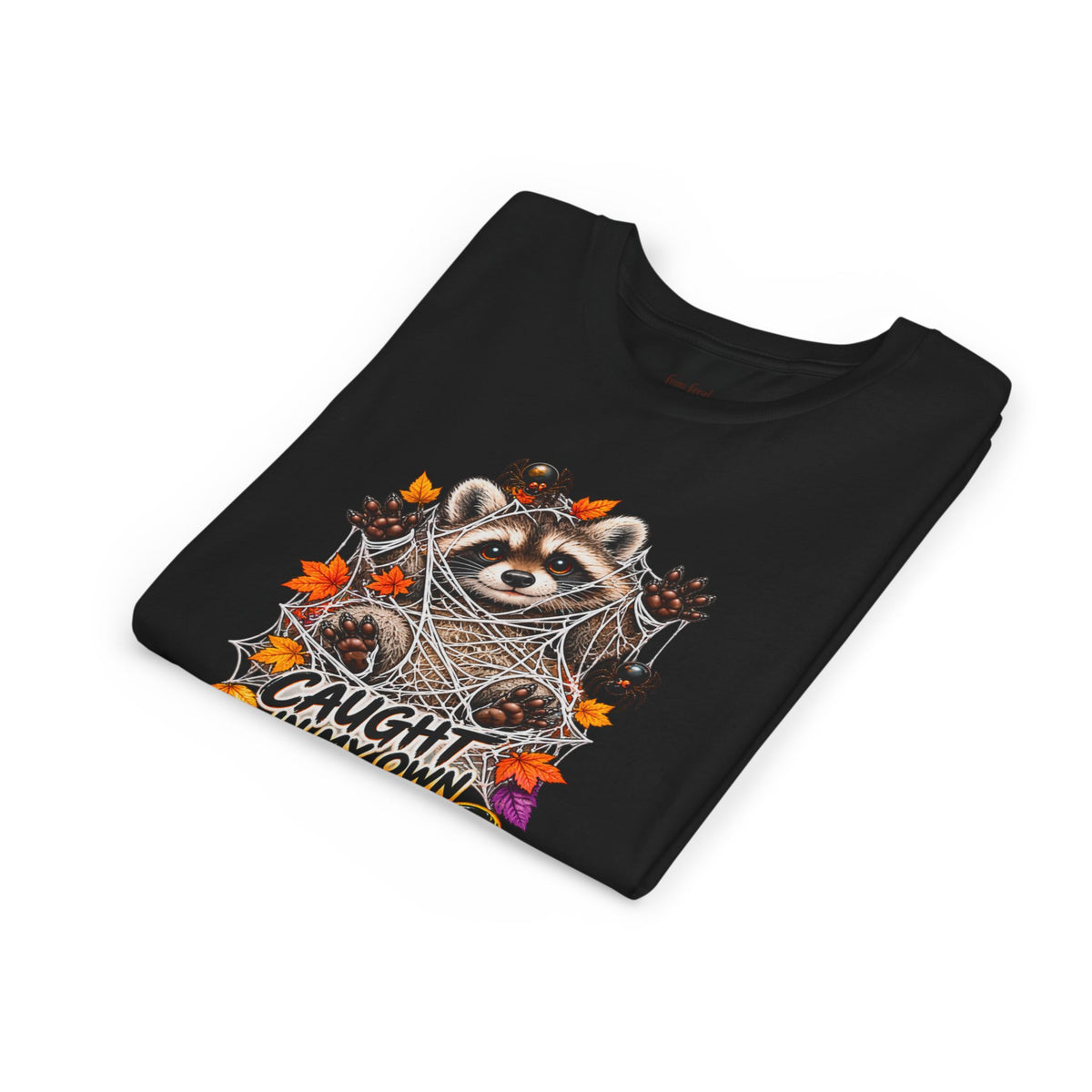 Caught Raccoon Youth Tee — Raccoon Kids Tshirt