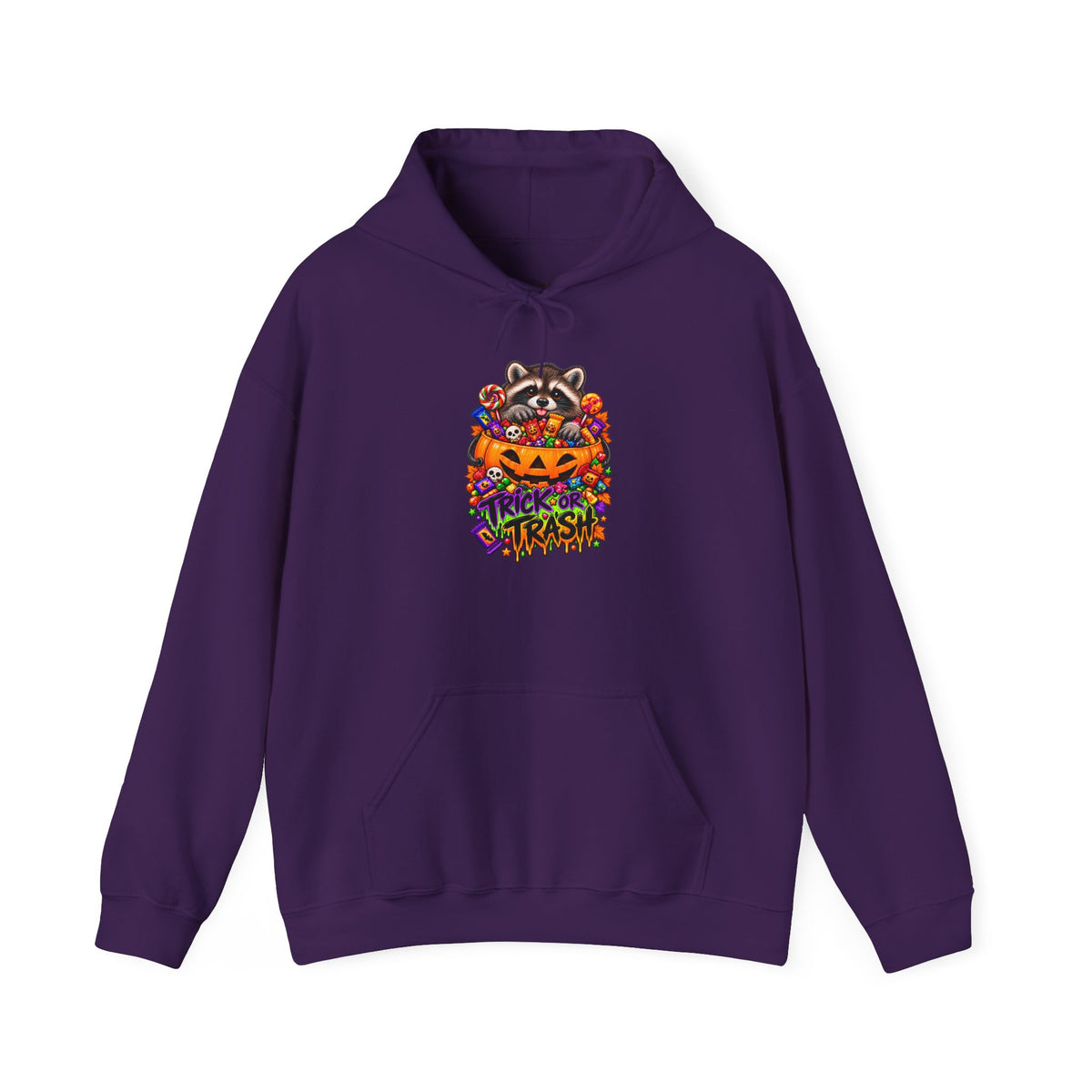 Trick or Trash Raccoon Hooded Sweatshirt