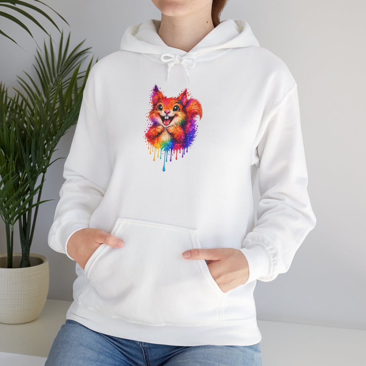 Watercolor Squirrel Hooded Sweatshirt