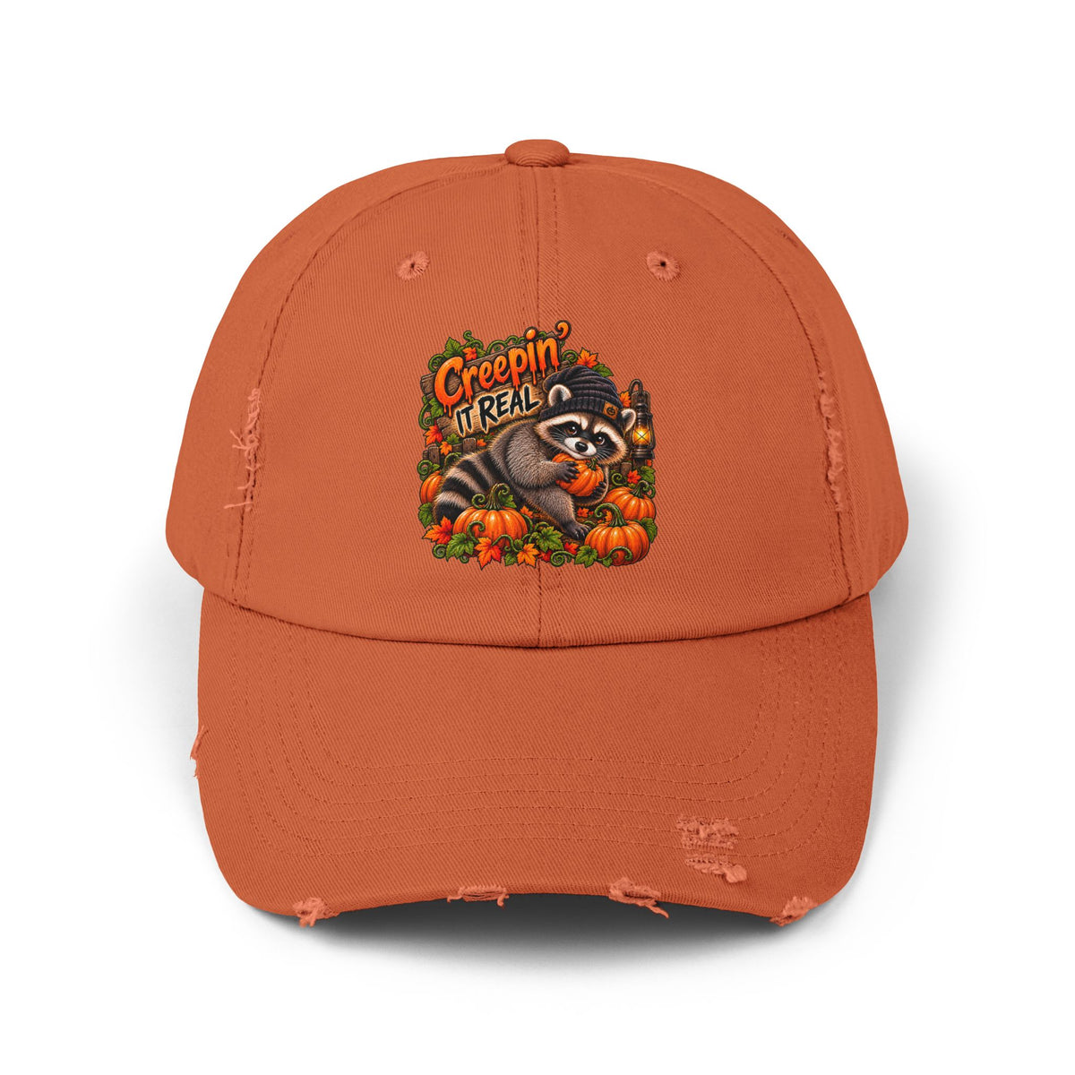 Creepin' Raccoon Distressed Baseball Hat