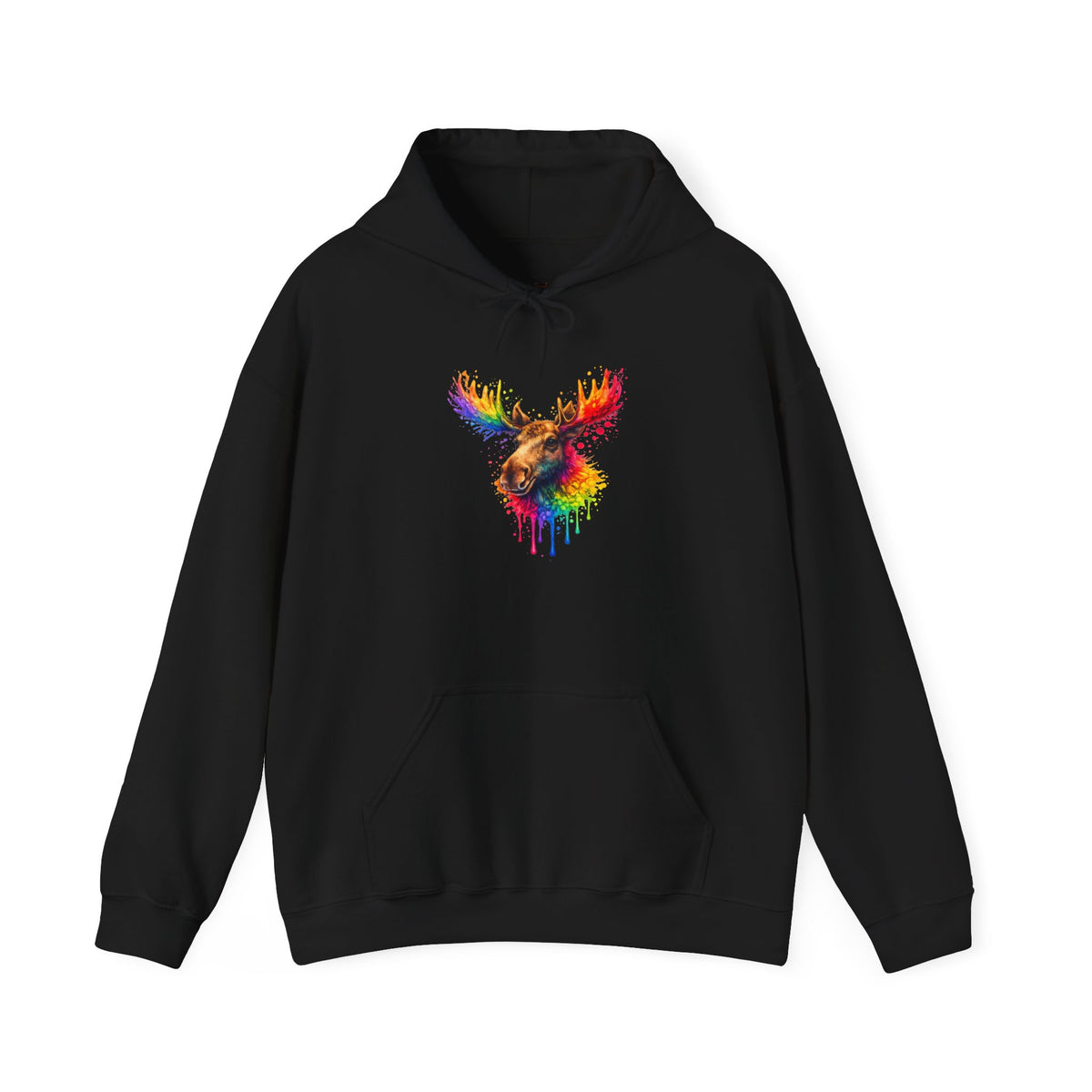 Watercolor Moose Hooded Sweatshirt