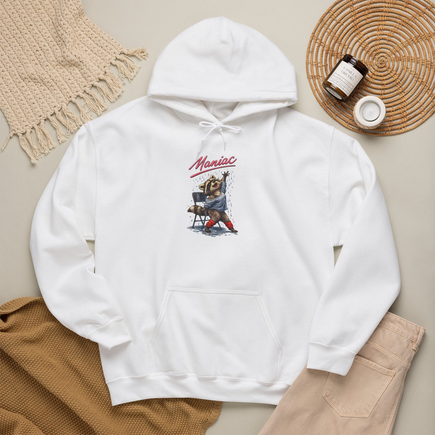Dancing Raccoon "Maniac" Hooded Sweatshirt