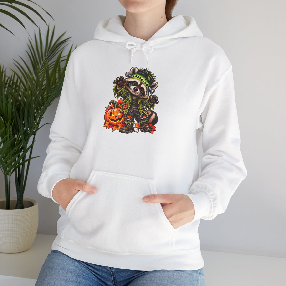 Frankenstein Raccoon Halloween Hooded Sweatshirt