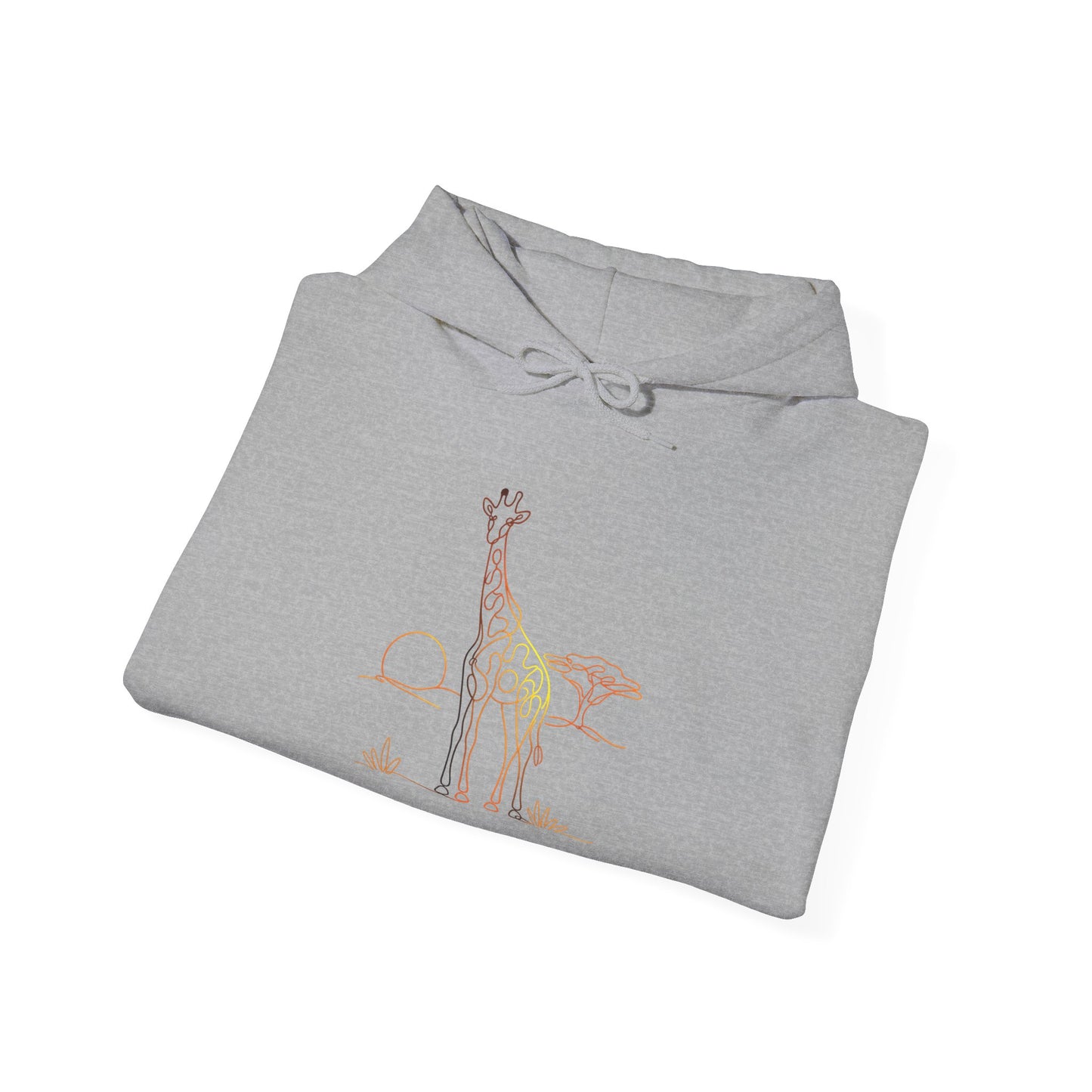 Giraffe Line Art Hoodie – Minimal Safari Illustration