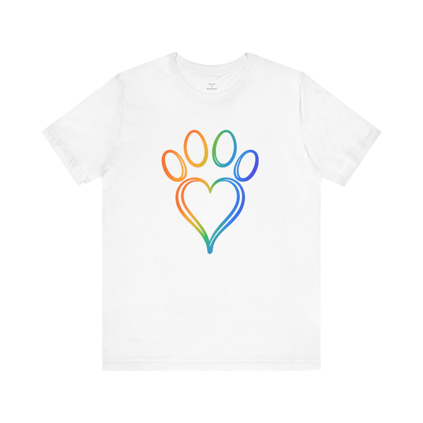 Heart/Paw Colorful Line-Work T-Shirt
