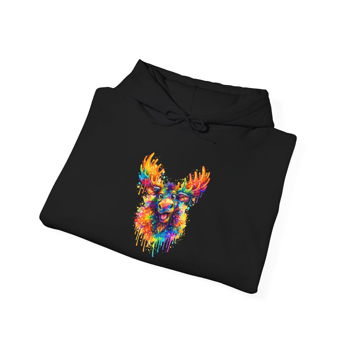 Watercolor Moose Hooded Sweatshirt