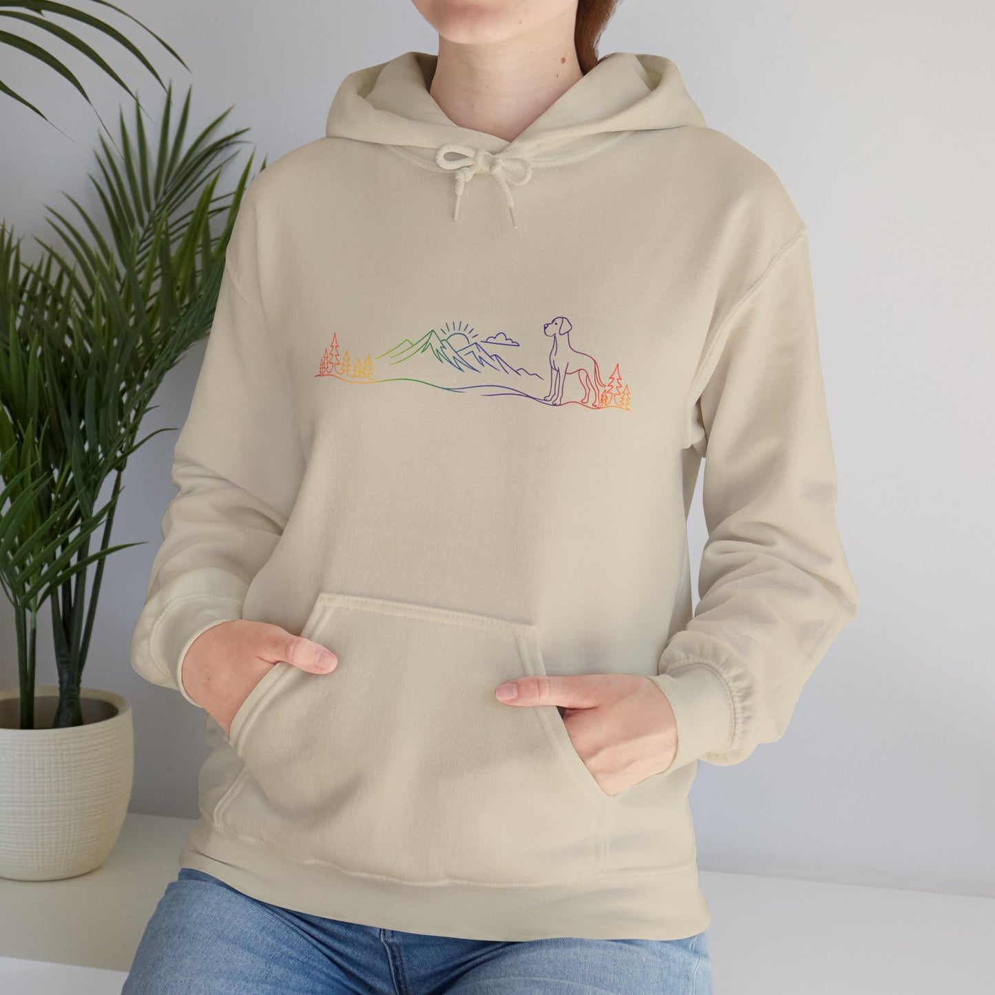 Great Dane, natural eared, Hoodie