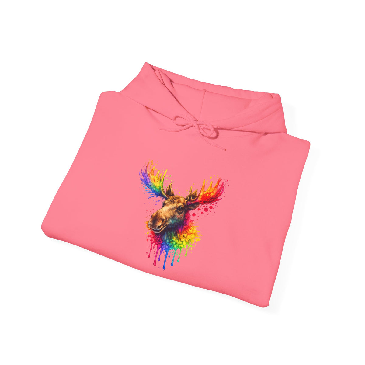Watercolor Moose Hooded Sweatshirt