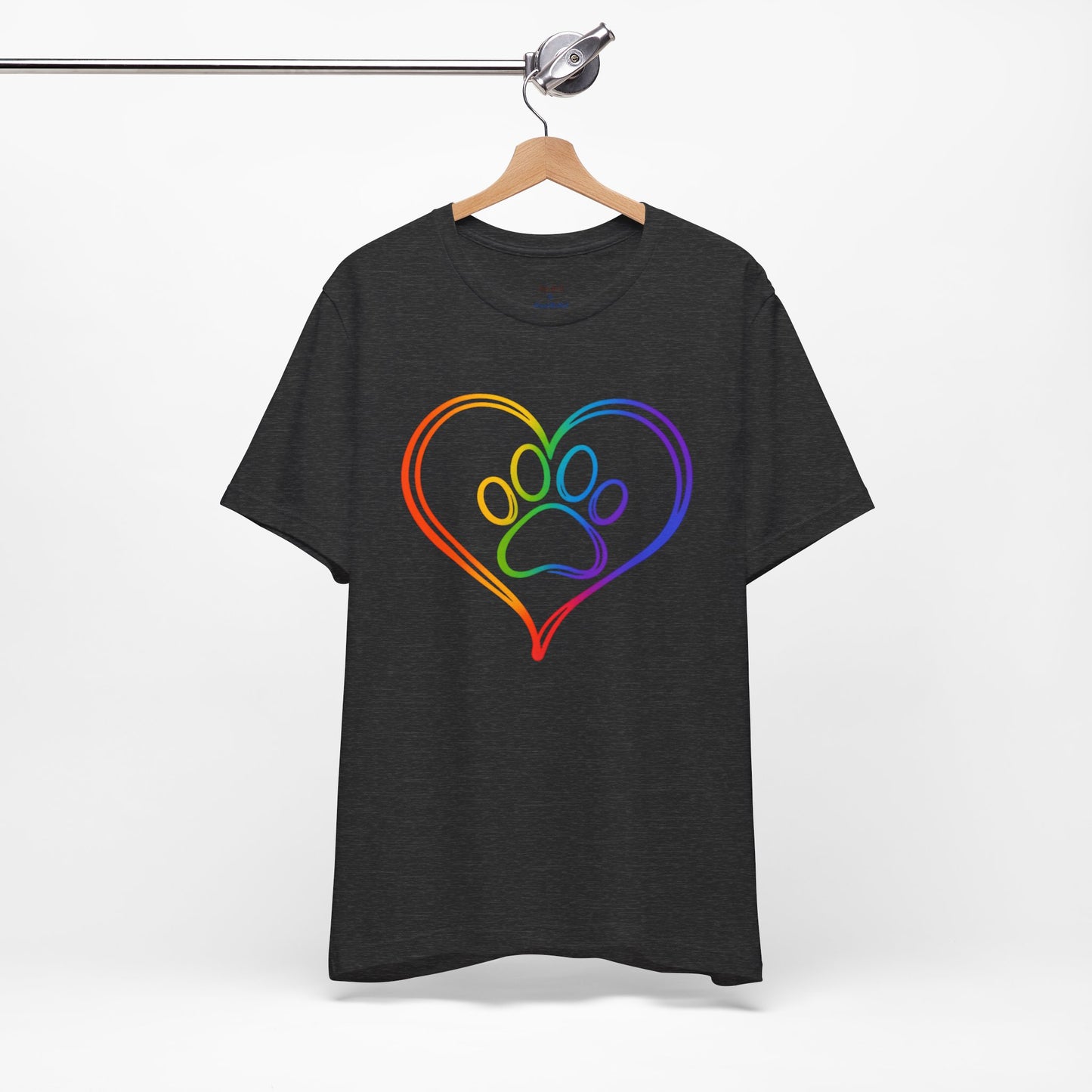 Heart/Paw Colorful Line-Work T-Shirt