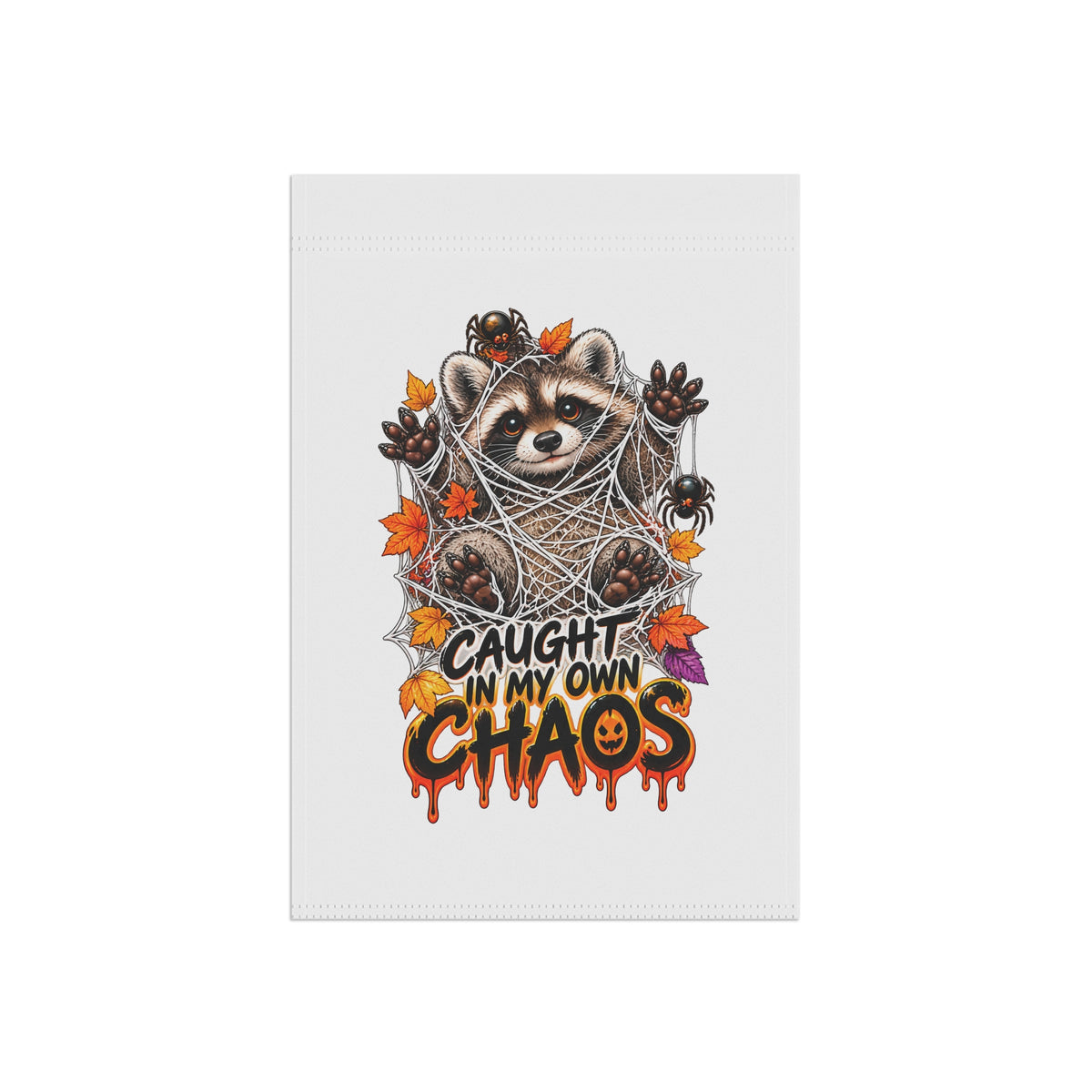 Caught Raccoon Garden Flag