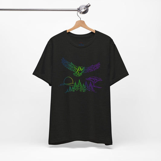 Owl | Colorful Line-Work T-Shirt