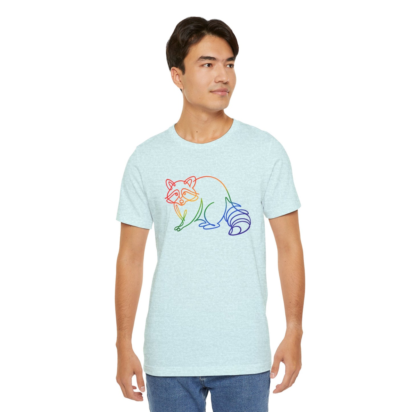 Raccoon Tee — Minimal Line Raccoon Scenic Graphic T-Shirt