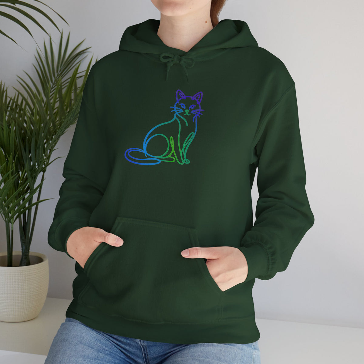 Northern Lights Cat Hooded Sweatshirt