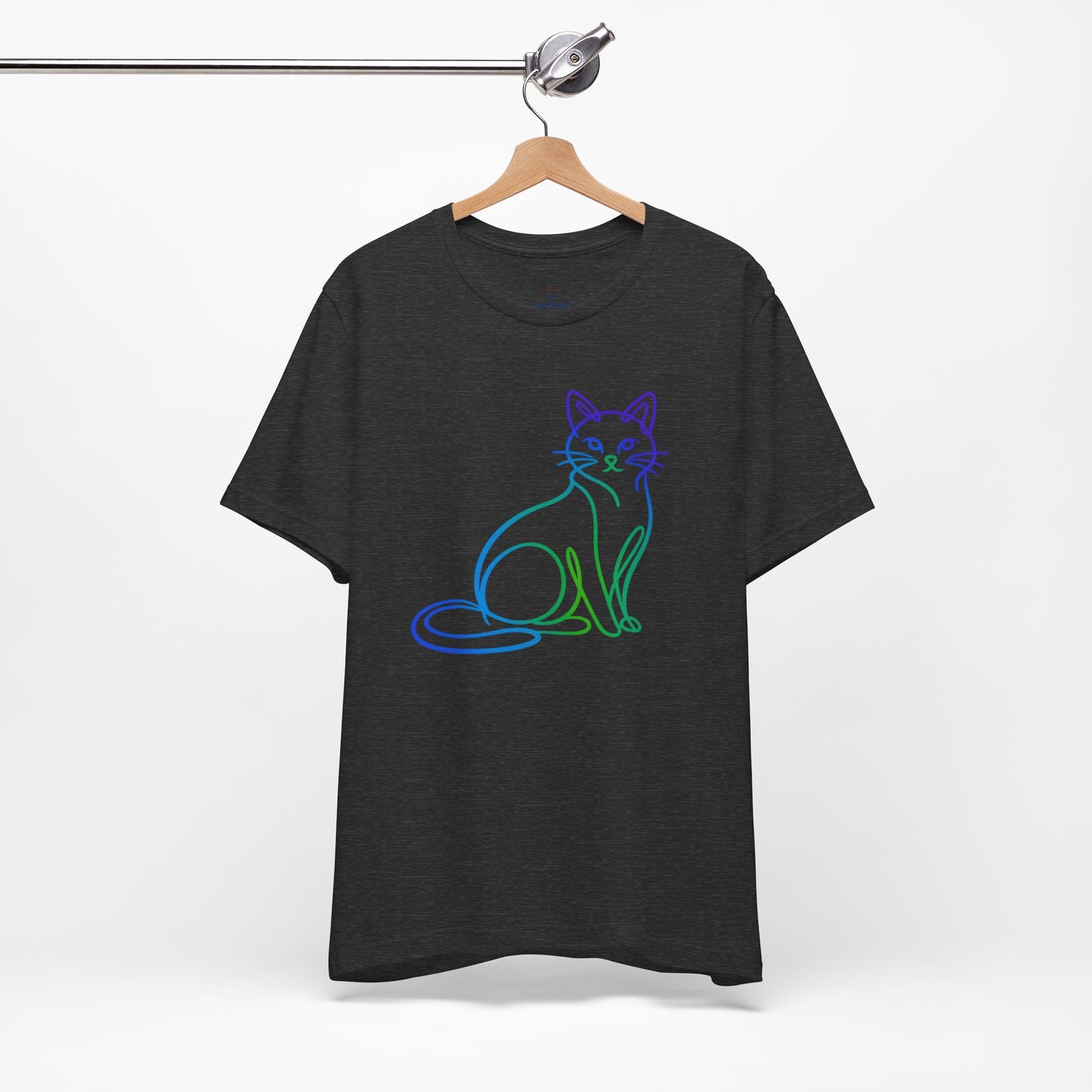 Colorful Line-Work Sitting Cat T-Shirt