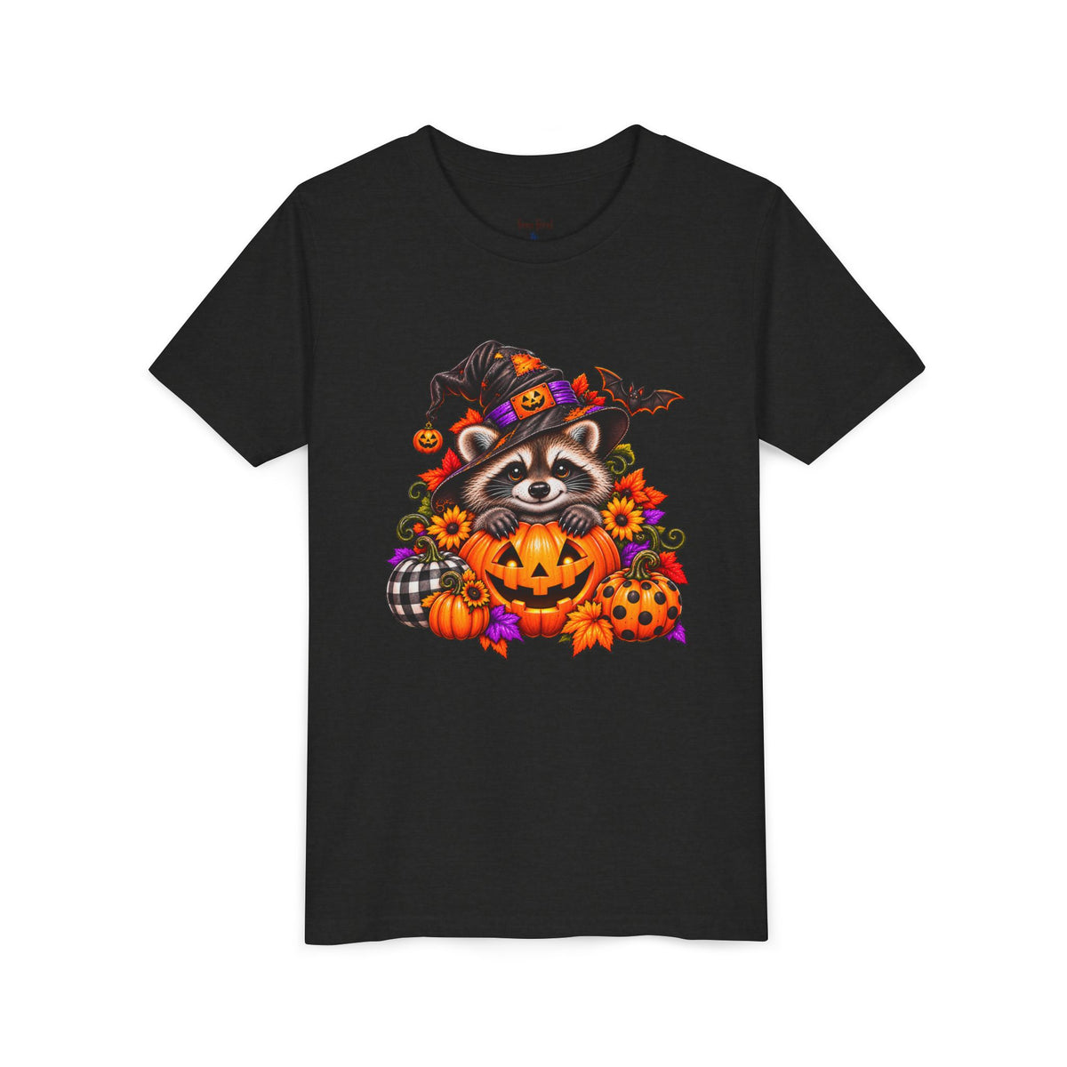 Halloween Youth Tee — Raccoon Kids Tshirt