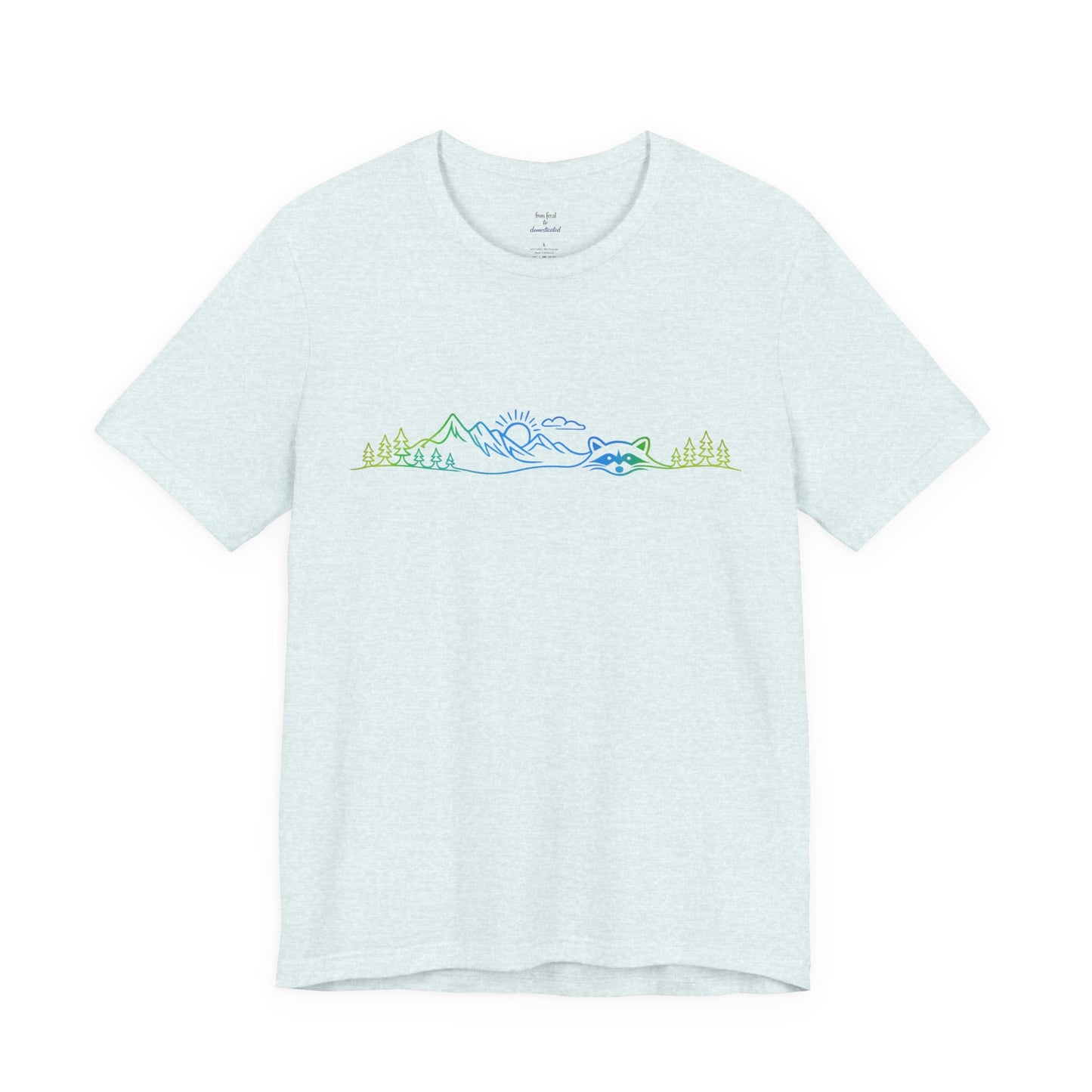 Raccoon Tee — Minimal Line Raccoon Scenic Graphic T-Shirt