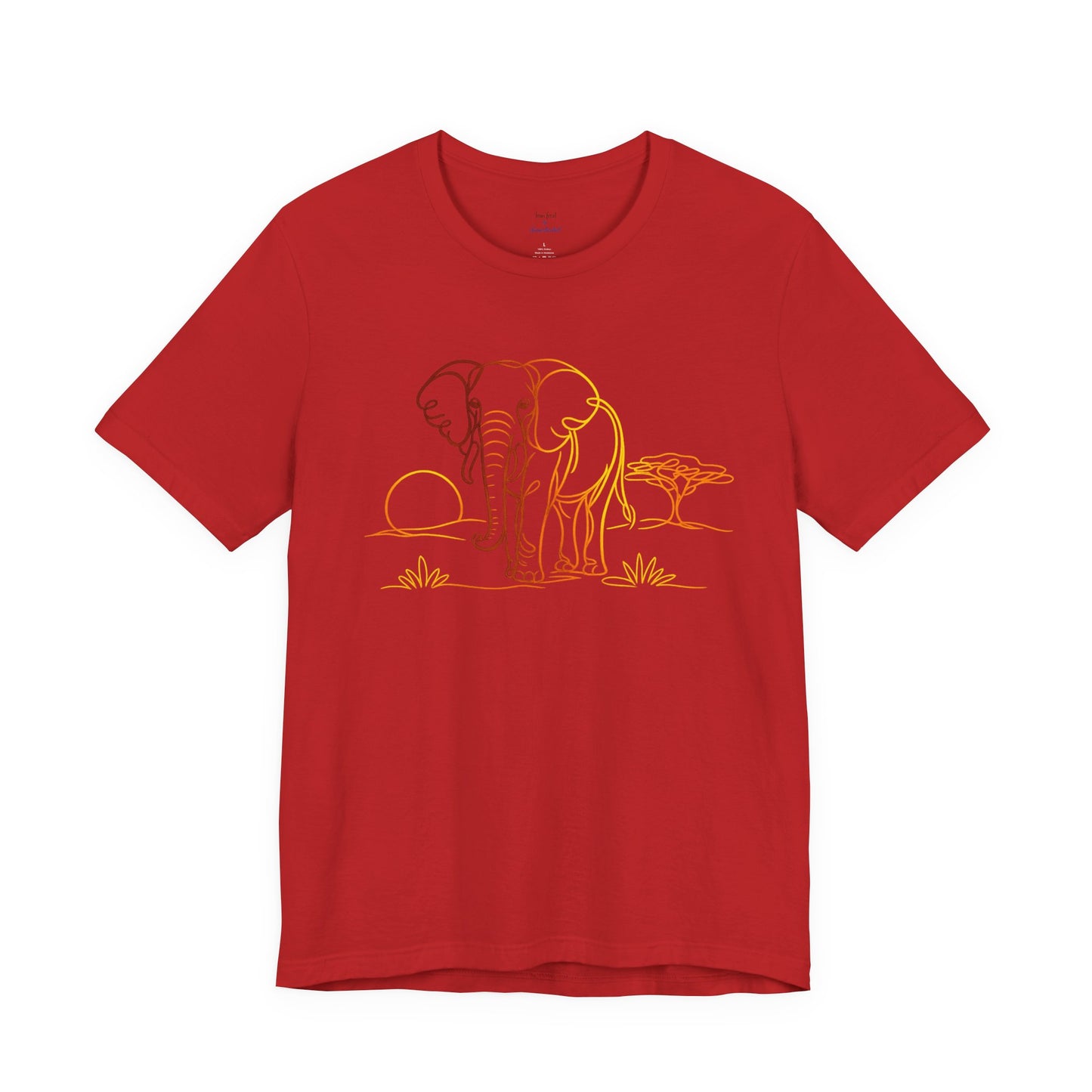Elephant Sunset Tee — Minimal Line Art Safari T-Shirt