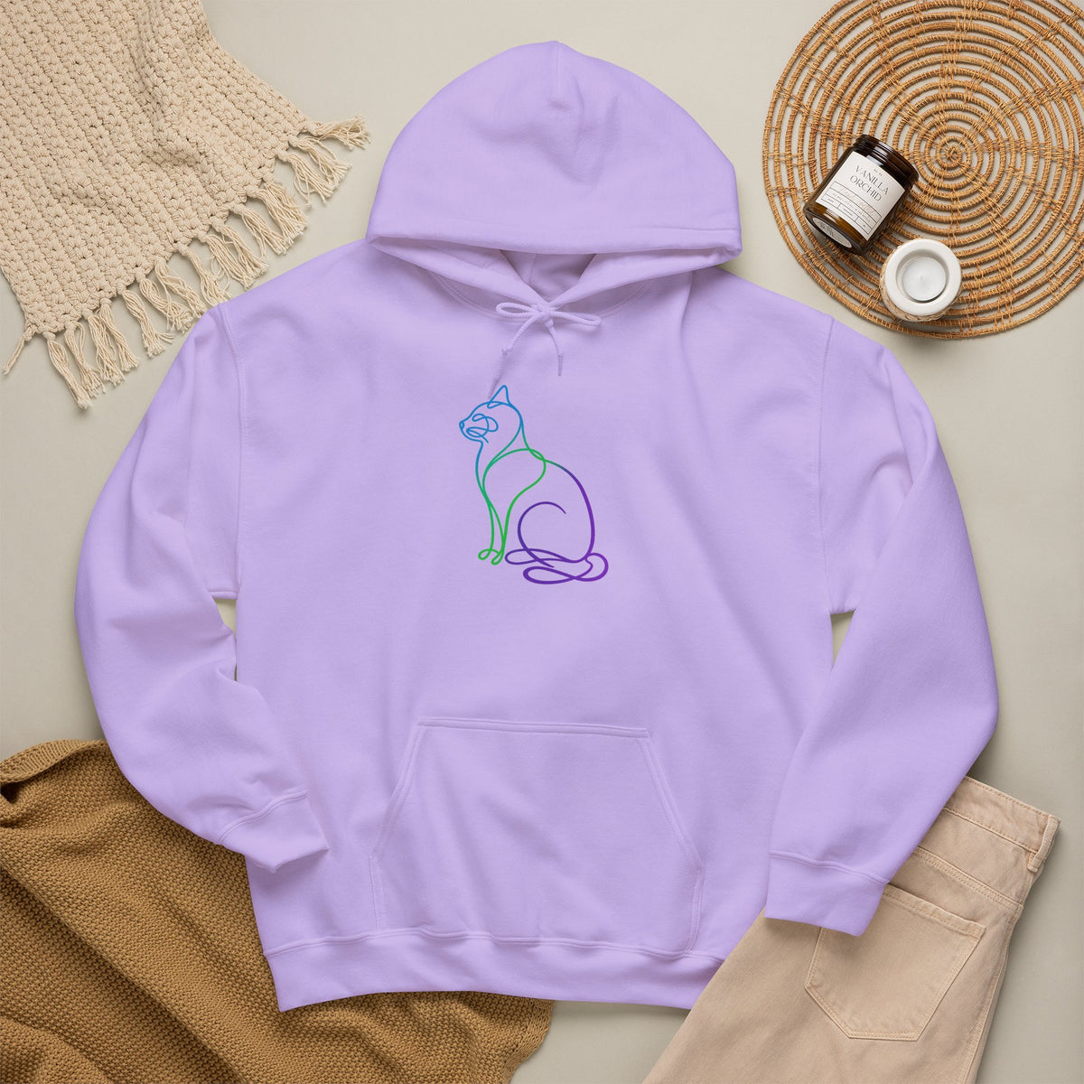 Northern Lights Cat Hooded Sweatshirt