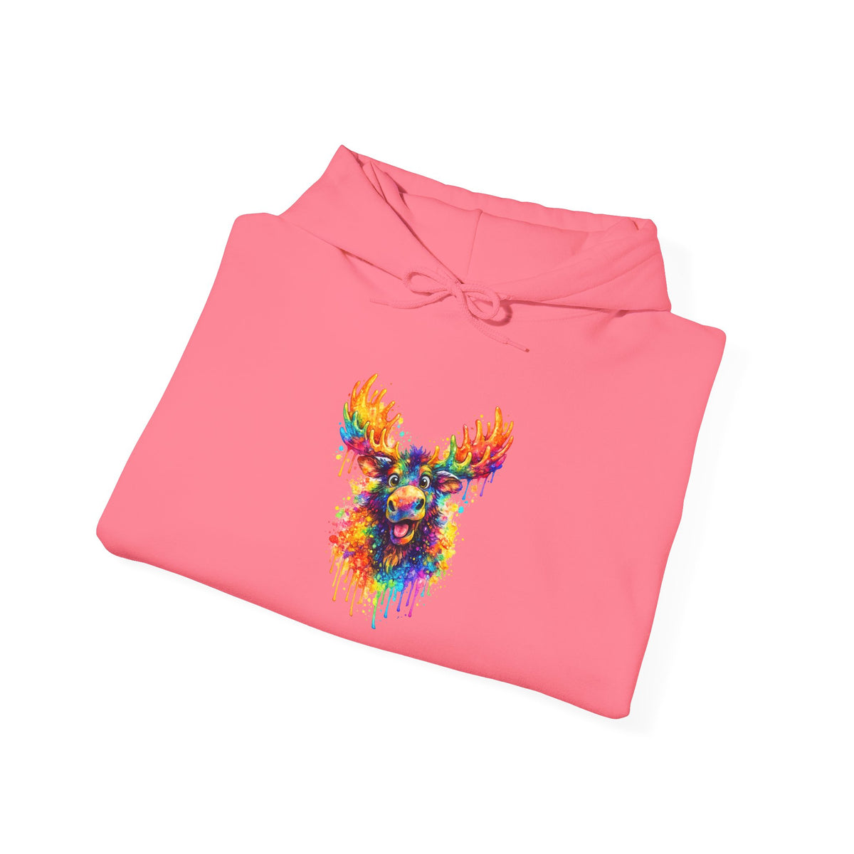 Watercolor Moose Hooded Sweatshirt