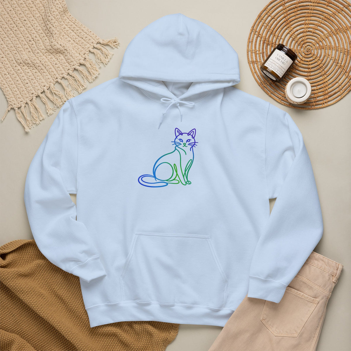 Northern Lights Cat Hooded Sweatshirt