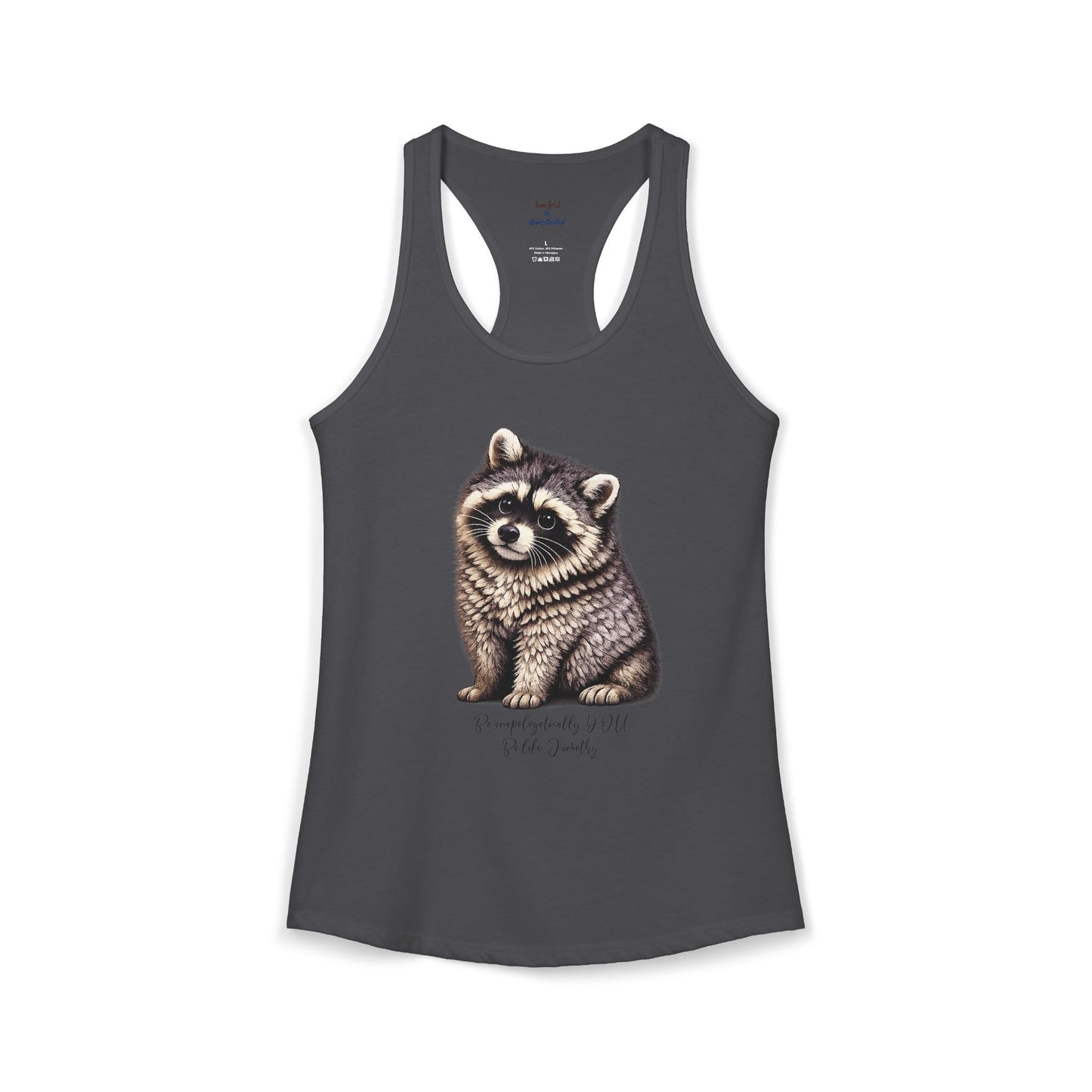 Jimothy The Raccoon Racerback Tank