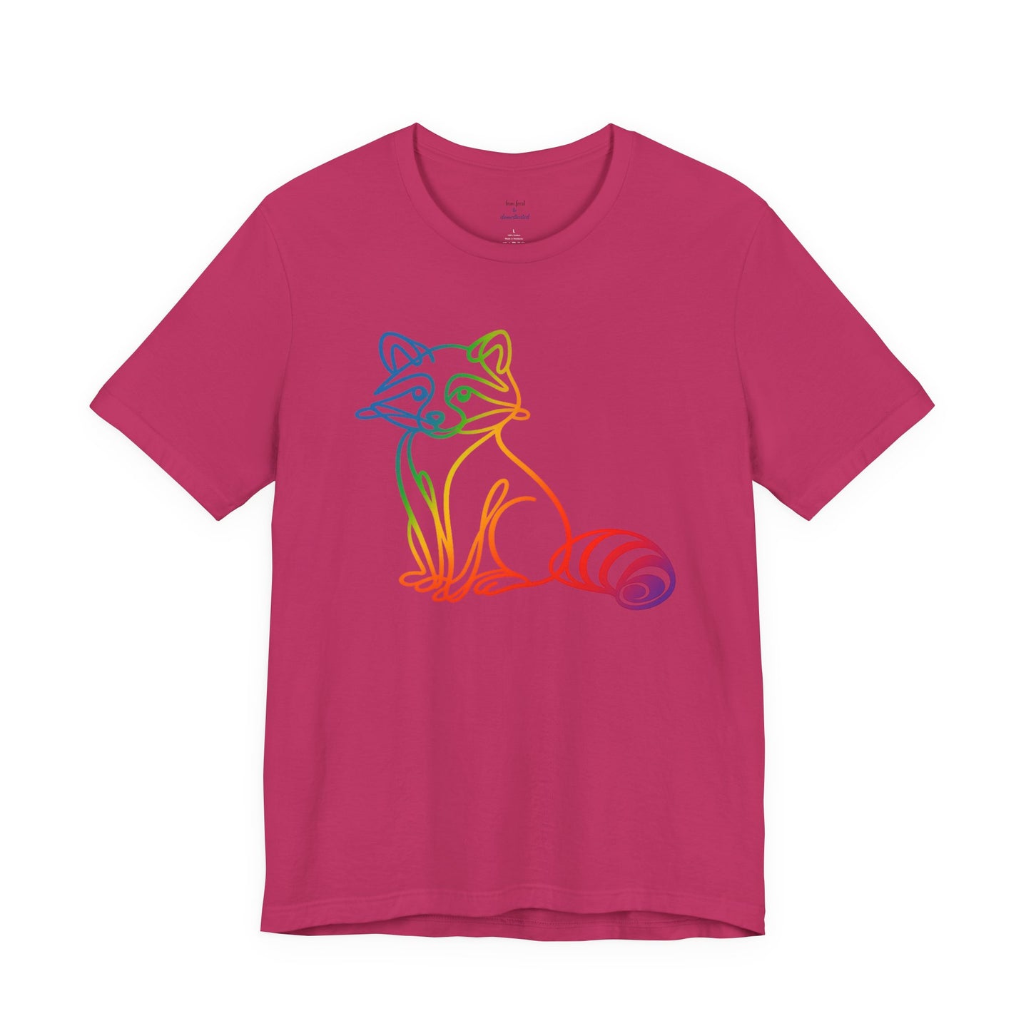 Raccoon Tee — Minimal Line Raccoon Scenic Graphic T-Shirt