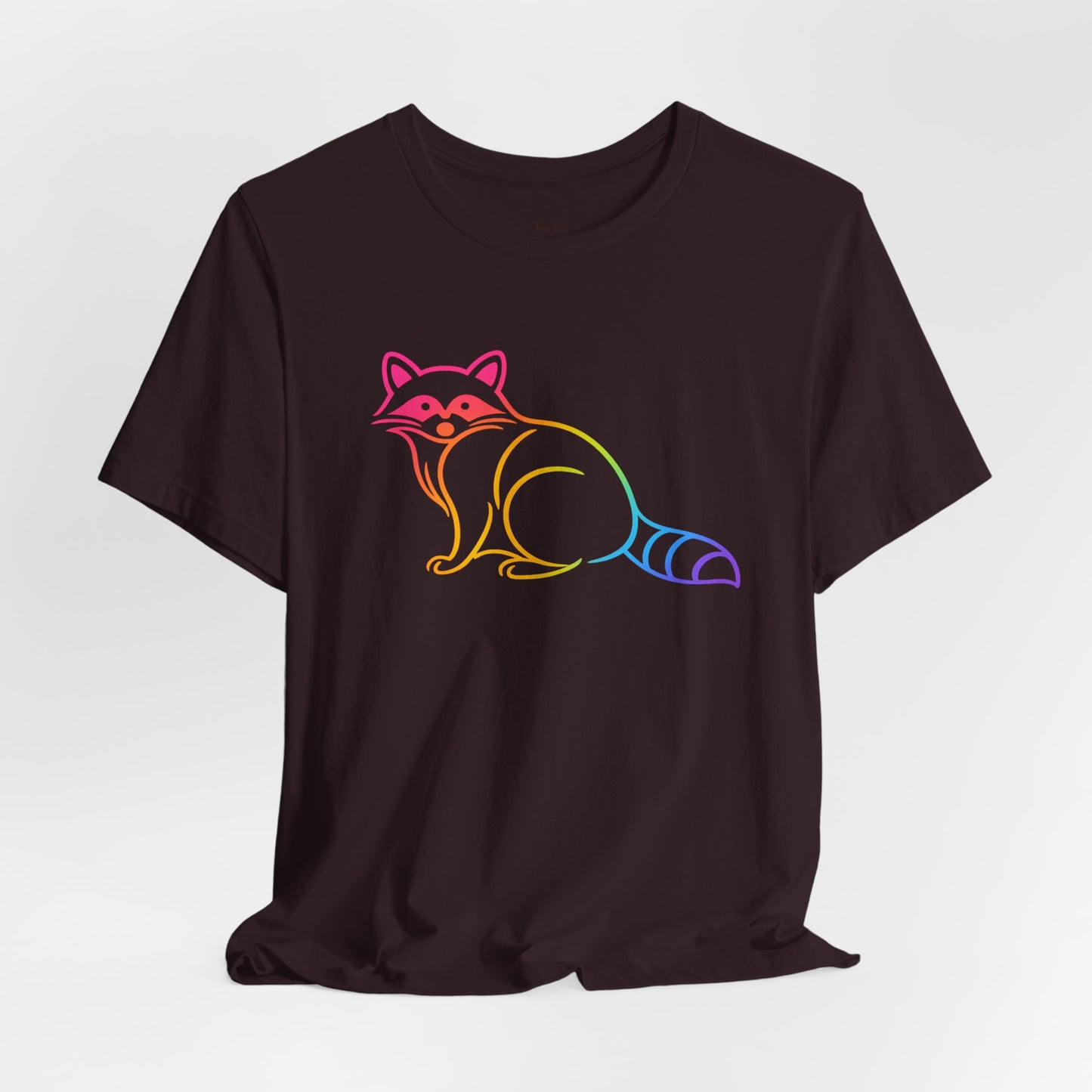Raccoon Tee — Minimal Line Raccoon Scenic Graphic T-Shirt