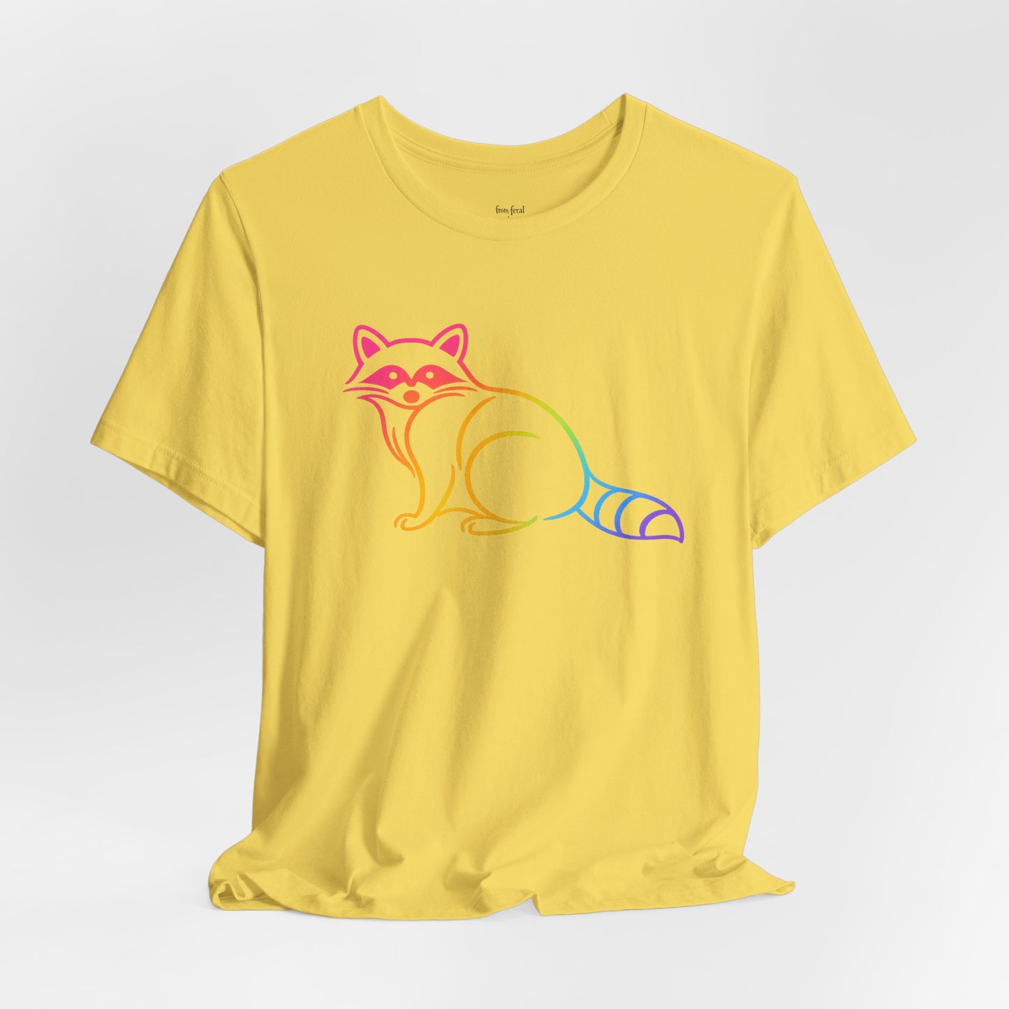 Raccoon Tee — Minimal Line Raccoon Scenic Graphic T-Shirt