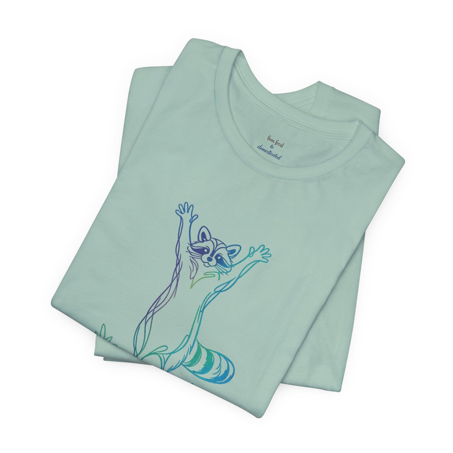 Raccoon Tee — Minimal Line Raccoon Scenic Graphic T-Shirt