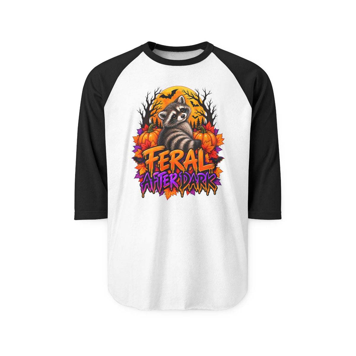 After Dark Raccoon Raglan Baseball Shirt