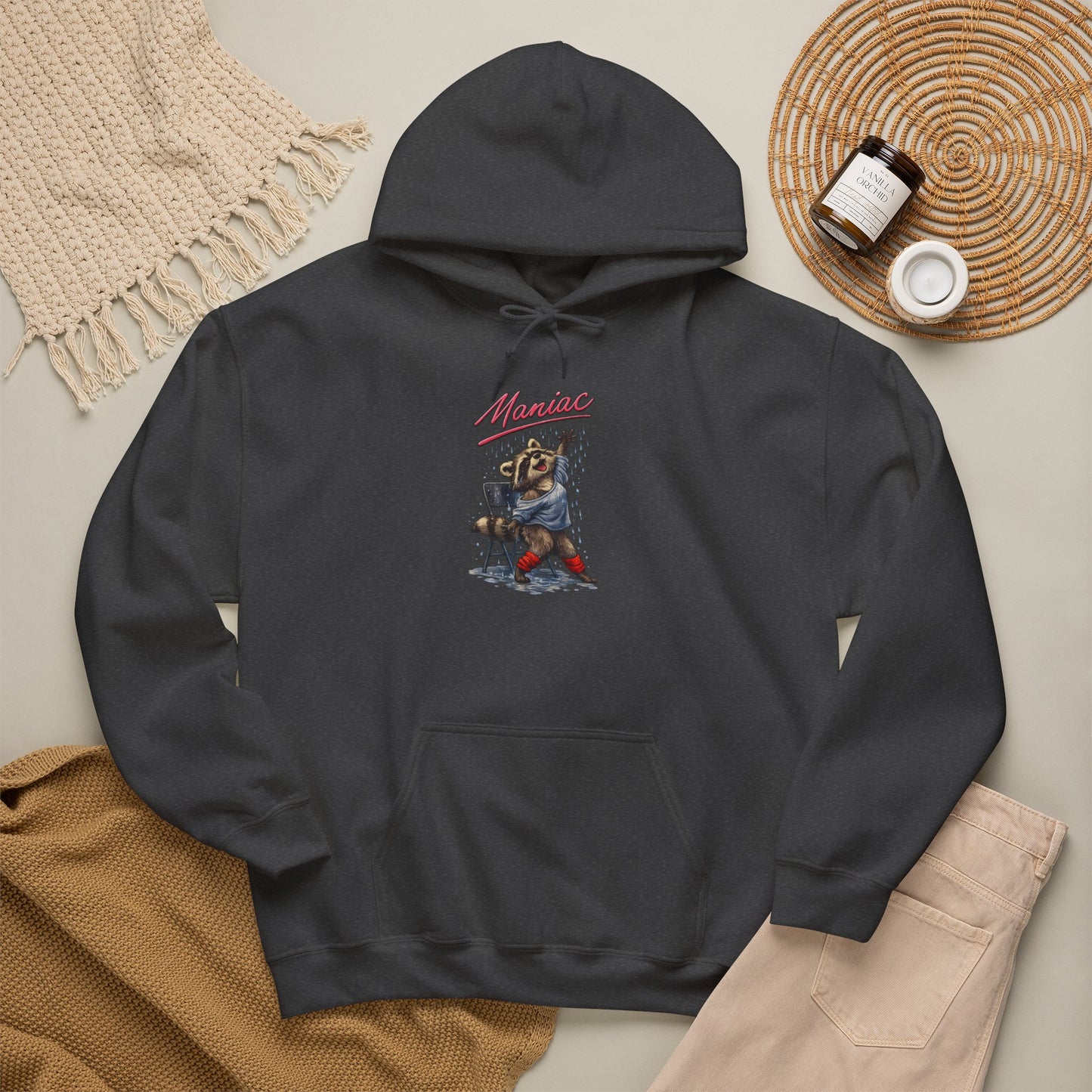 Dancing Raccoon "Maniac" Hooded Sweatshirt