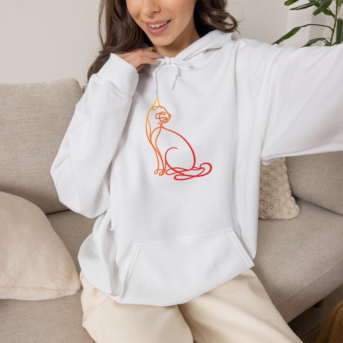 Sunrise Cat Hooded Sweatshirt
