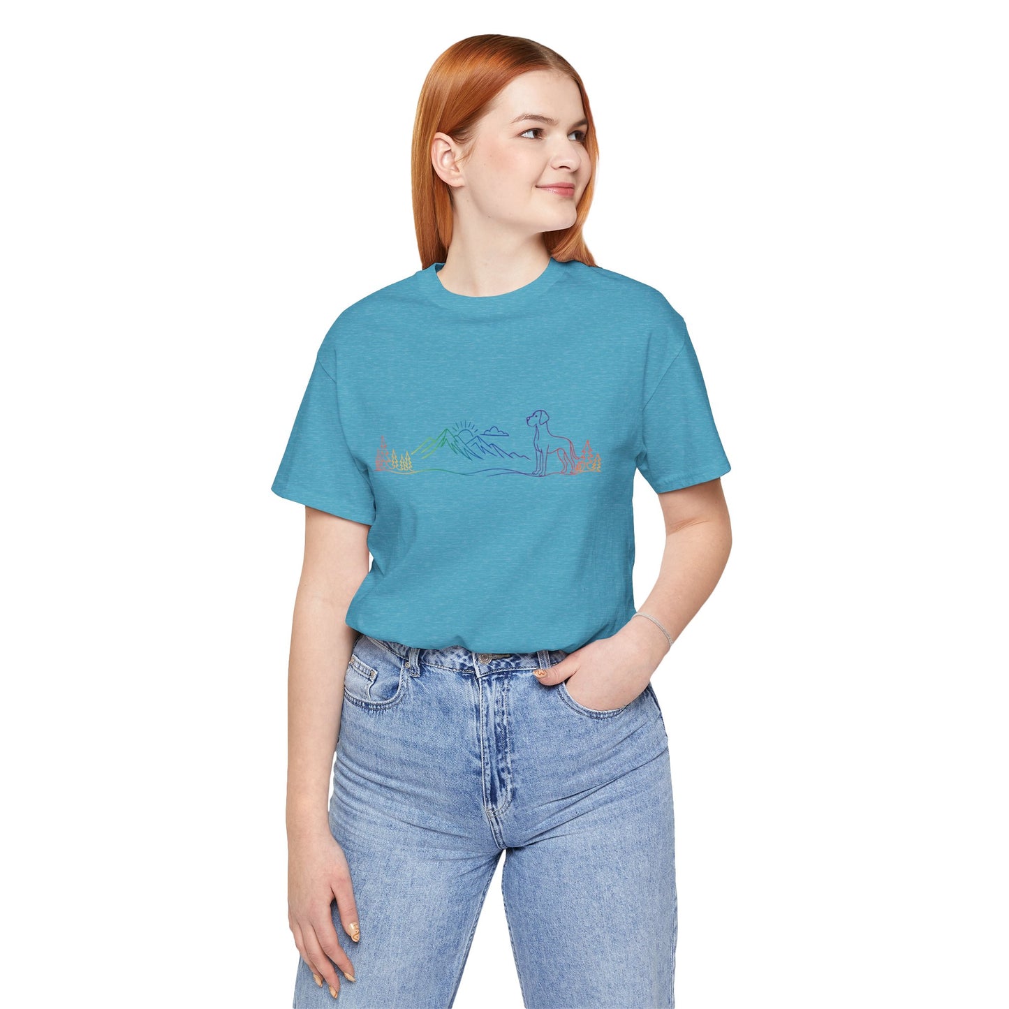 Natural- Eared Great Dane Wild Lines T-Shirt