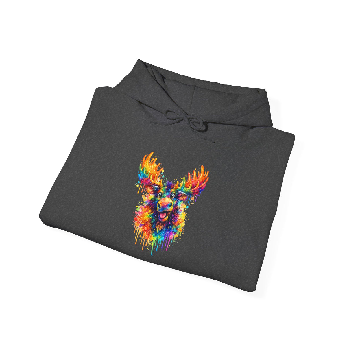 Watercolor Moose Hooded Sweatshirt