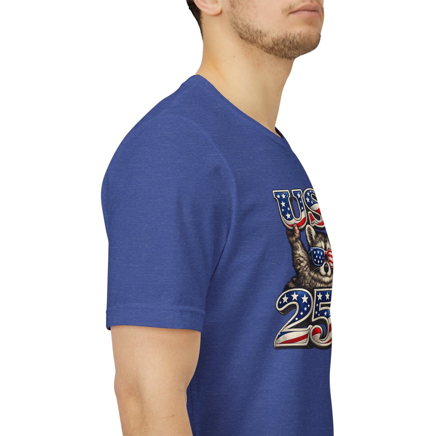 Patriot Raccoon 250th Anniversary T-Shirt — 4th of July Fireworks Flag Tee