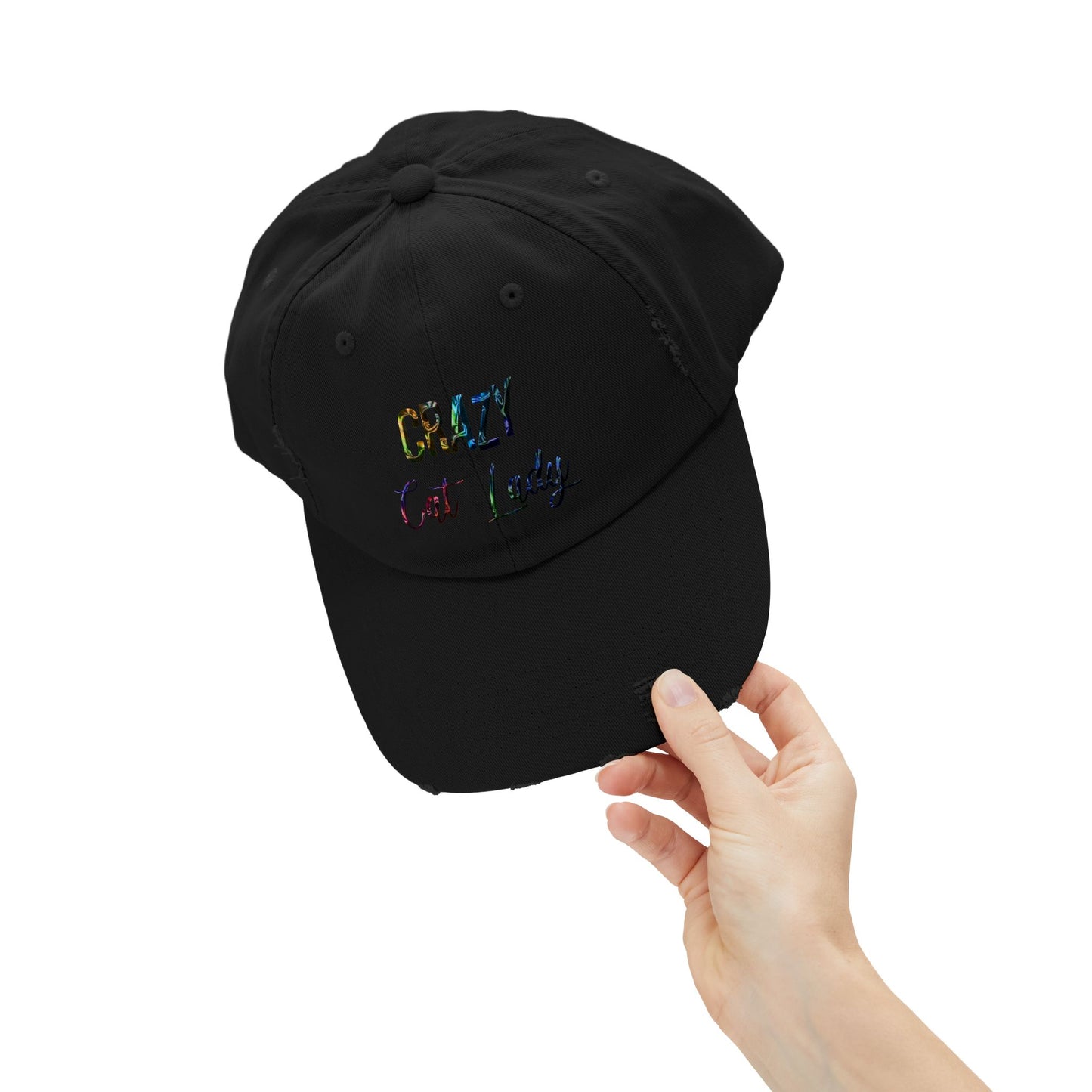 "Crazy Cat Lady" Distressed Cap —  Funny Truth Hat