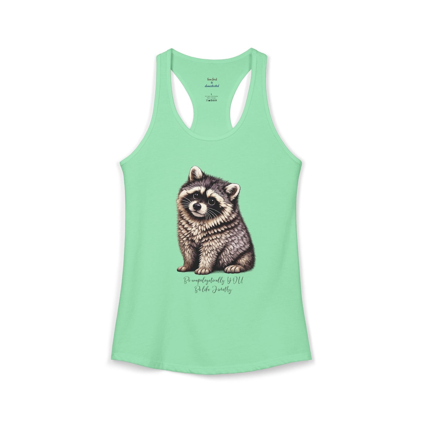 Jimothy The Raccoon Racerback Tank