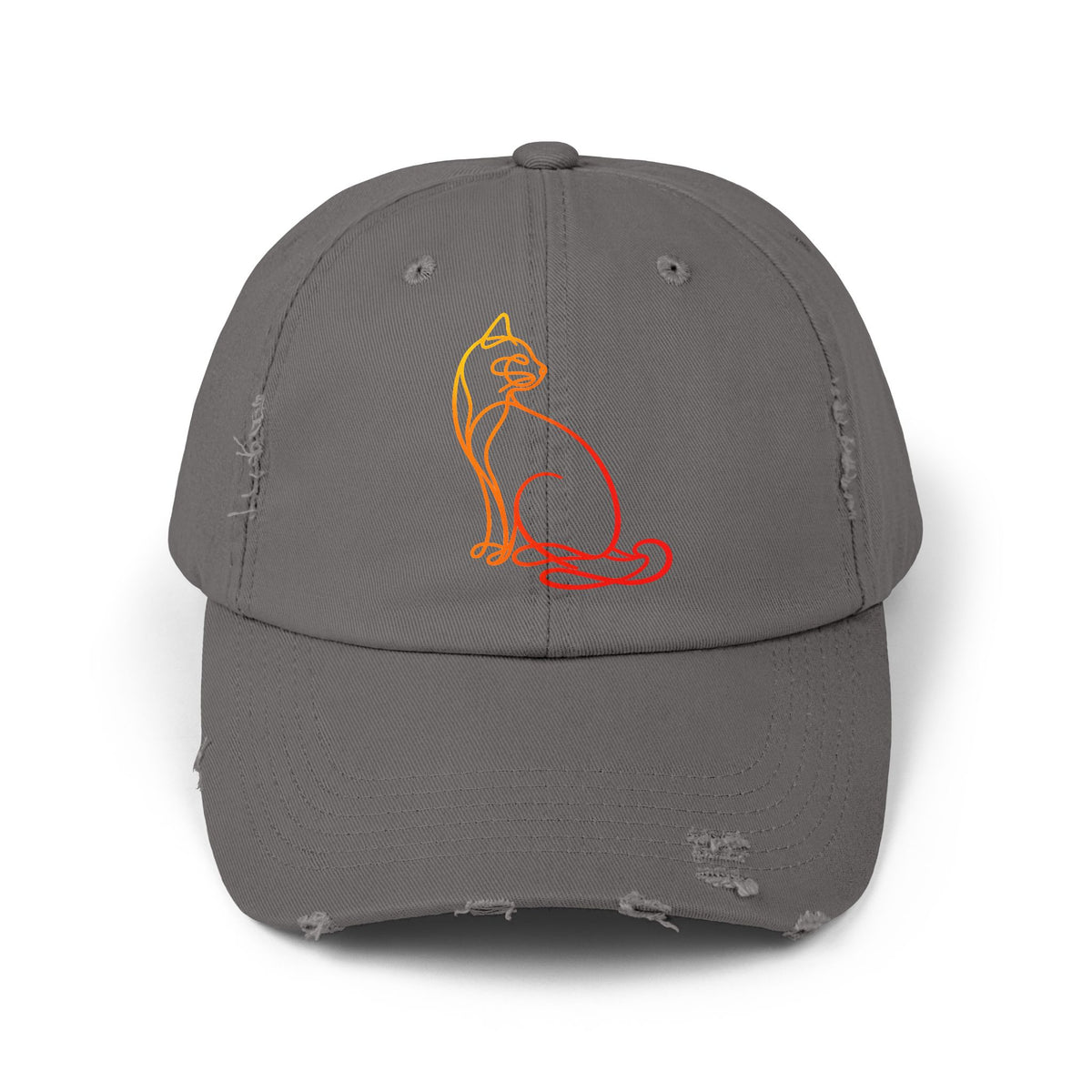 Sunrise Cat Distressed Cap