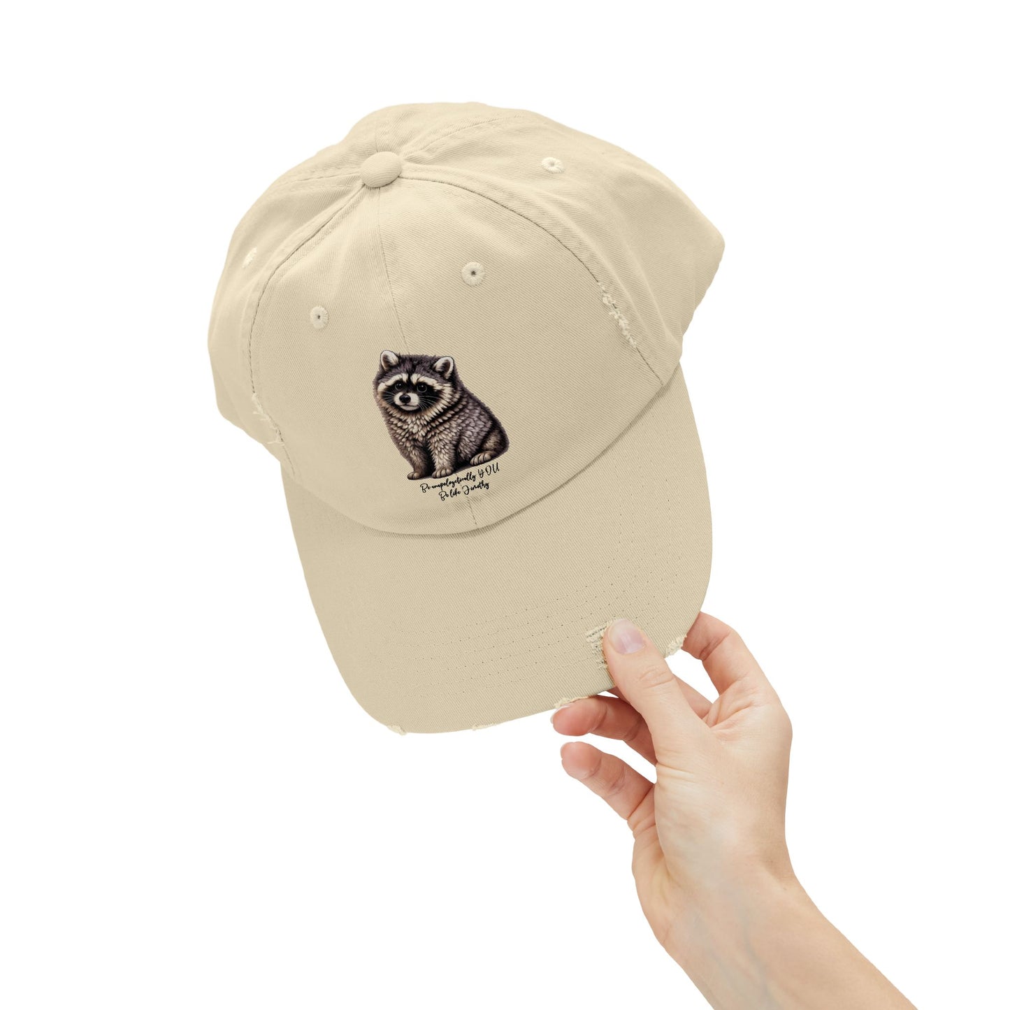 Jimothy The Raccoon Distressed Cap —  Inspirational, Viral Sensation