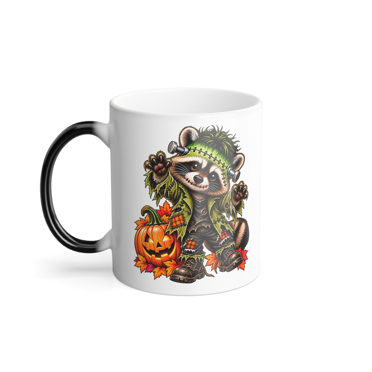 Halloween Frankenstein Raccoon Color-Changing Mug  11 oz